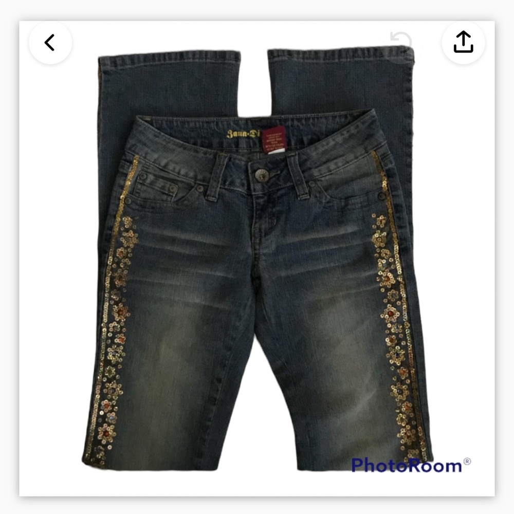 Y2K Sequined Flare Jeans